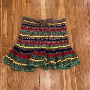Zara Women’s Striped Knit Crochet Mini Skirt XS